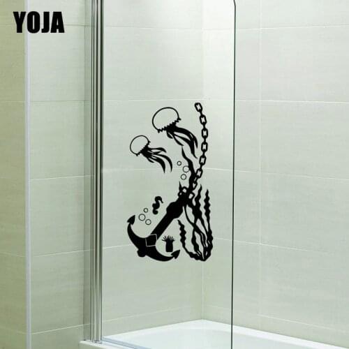 YOJA 28x15.5CM Beautiful Jellyfish Hippocampus Seaweed Bathroom Decoration Decals Home Room Wall Stickers G2-0429