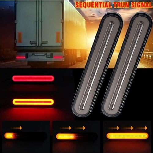 Turn Indicator Waterproof 12/24V Stop Flowing Turn Signal Brake Lamp 2Pcs LED ATV Truck Trailer Lights Car Rear Tail Light