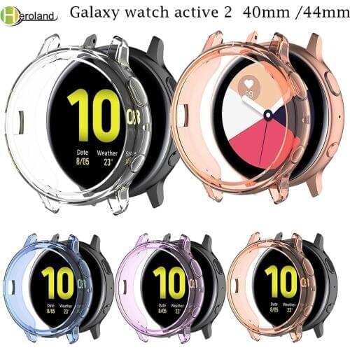 Protective Case Cover Shell For Samsung Galaxy Watch active 2 44mm 40mm SmartWatch Accessories Frame Cases TPU Screen Protective
