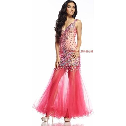 Free Shipping Cheap women summer dress luxury crystal vestidos de festa 2016 new fashion sexy backless party prom dresses