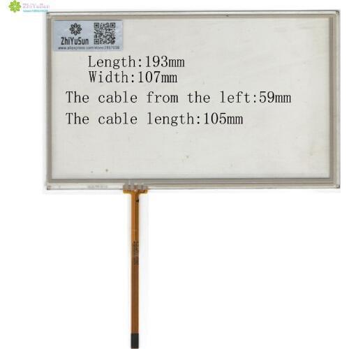 ZhiYuSun KDT3113 193mm*107mm 8inch 4lines NEW touch screen panel TOUCH glass sensor 193*107 for DVD car touch screen