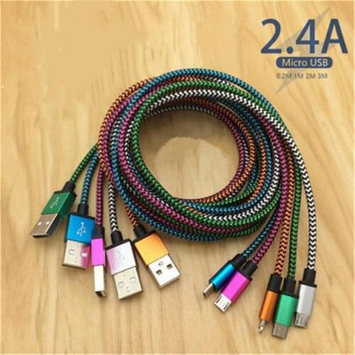 1m 2m Micro USB Cable Fast Charging For Xiaomi Redmi Note 5 Pro Android Mobile Phone Data Cable for Samsung S7 S6 Micro Charger