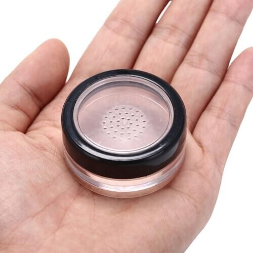 10g Plastic Empty Cosmetic Container Travel Outdoor Loose Powder Jar Powder Puff Boxes New