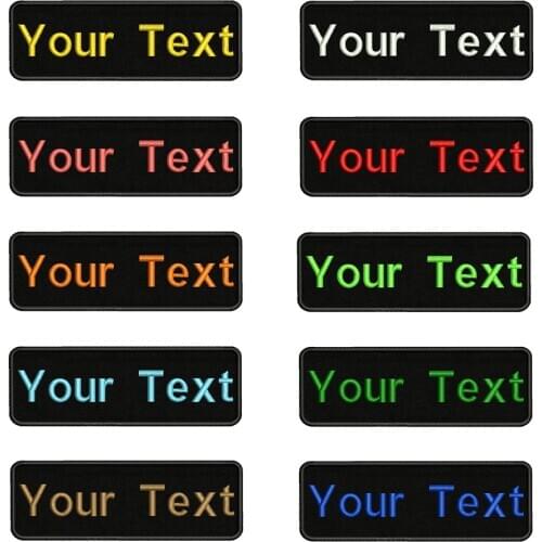 15X5cm Embroidery Custom Name Text Patch Stripes badge Iron On Or Velcro Backing Patches For Clothes Backpack Hat