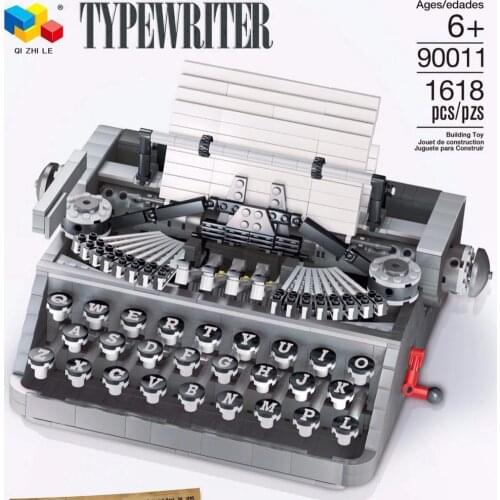 New 1618PCS IDEA MOC Retro Typewriter Expert Building Block Fit Model Bricks Toys Christmas Gifts Kids Birthday