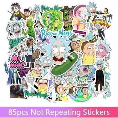 85Pcs/Pack Cartoon Morty Anime Stickers On The Laptop Kids Stickers Toys For Car Motorcycle Skate Suitcase Scrapbook