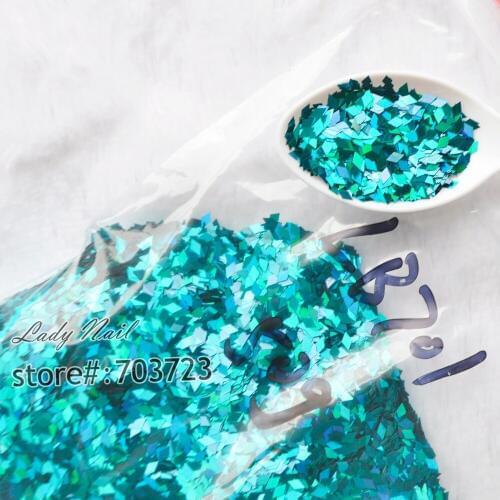 50g /bag Laser Light Blue Glitter Rhombus Paillette Sheet Nail Art Tool Acrylic Powder Polish Nail Tools Decorating LB701-50g