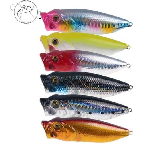 8cm/15g Artificial Popper Floating Wobblers Plastic Fishing Bait 3D Eyes Anti-Corrosion Professional Fishing Lure Hard Bait