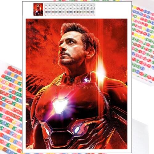 Diamond Painting Marvel Iron Man Avengers 5D Art DIY Hobby Mosaic Rhinestone Full Square Round Drill Handmade Mural Home Decor