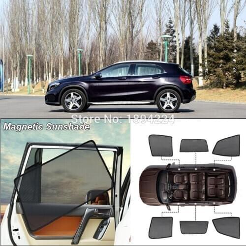 Car Full Side Windows Magnetic Sun Shade UV Protection Ray Blocking Mesh Visor For Mercedes Benz GLA