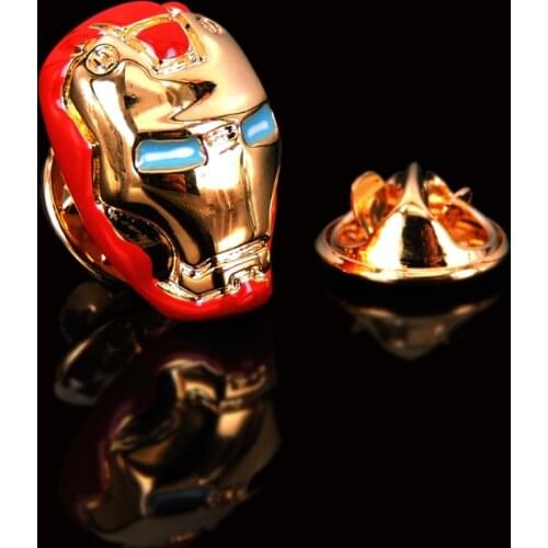 Iron Man Brooch new fashion jewelry movie character Avenger League pin mens and womens French hat shirt scarf LAPEL BADGE PIN