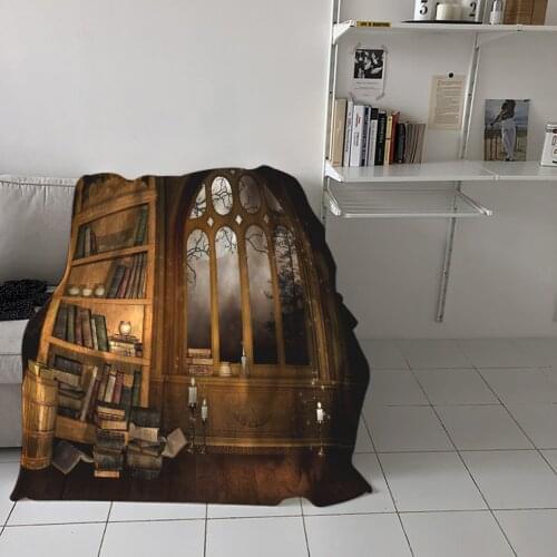 Home Soft Blankets Library Book Cabinet Night Adult Children Bedroom Bed Sofa Throw Blankets Office Warm Air Conditioning Quilt