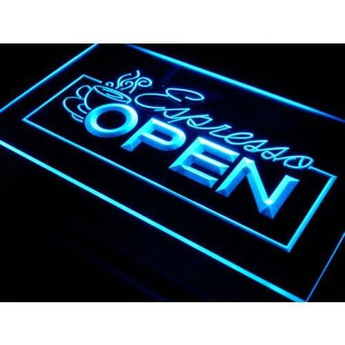 I020 OPEN Espresso Coffee Cafe Display NR Light Signs On/Off Switch 20+ Colors 5 Sizes