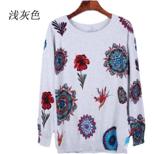 Spanish Desigual single tail 100 cotton spring and autumn print sequined jersey