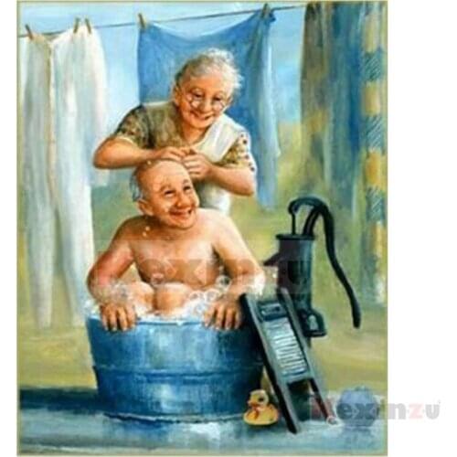 Kexinzu Full 5D DIY Square/Round Drill Diamond Painting "Bathing" 3d Diamond Embroidery Mosaic Cross Stitch Decor Gift K68