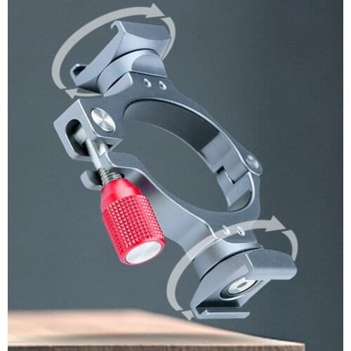 Ring Clamp Adaptor Cold Shoe Adapter 360° Rotation Compatible with Osmo Mobile 3 & OM4, Stabilizer Mic Fill Light Expand Bracke