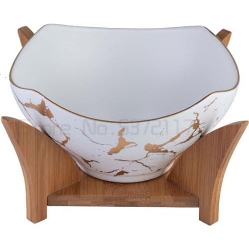 Nordic creative fruit salad bowl marbling ceramic tableware household soup bowl noodles bowl boiled fish bowl