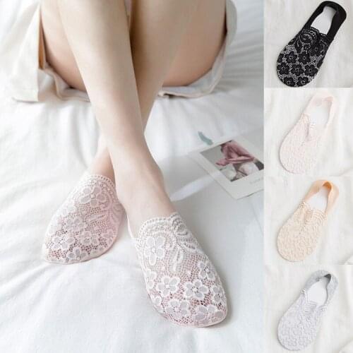 Lace Flower Short Sock Women Girls Summer Fahsion Sexy Mesh Polyester Socks Lace Embroidered Ultrathin Female Sock Slippers Hot