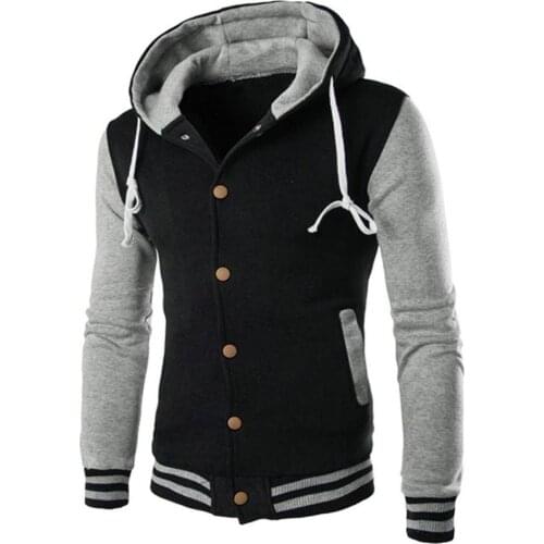 Mens Jackets Hooded Autumn Casual Loose Long Sleeve Sweatshirt Hoodie Padded Pullover Big Pockets Sportwear