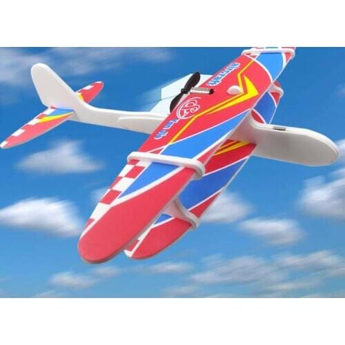 Living Room Decoration Mini Crafts Electric Aircraft Hand Throwing Airplane Model Throwing Glider Gift For Children Home Decor