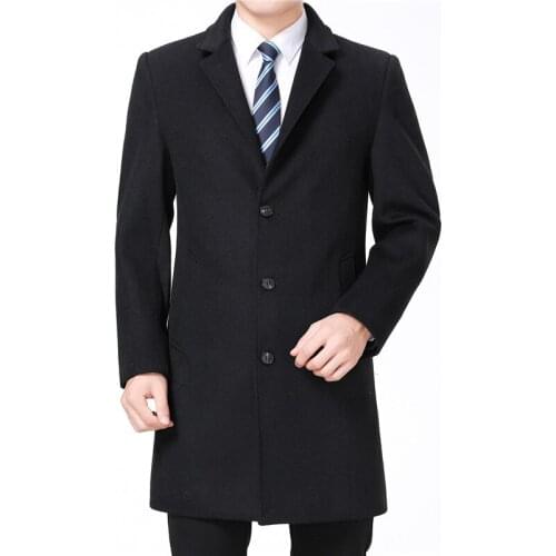 50% Off Men Autumn and Winter Cashmere Men' s Wool Blend Coats Casual Woolen Jackets 3XL 4XL