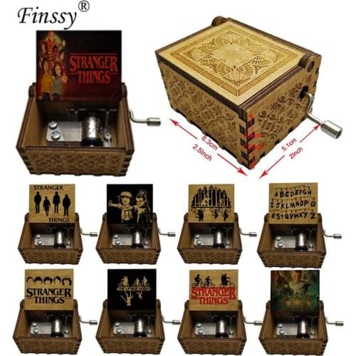 NEWEST design Stranger Things never ending story Music Box Theme Music Wooden Hand Mom Dad friends Gifts Birthday Gift