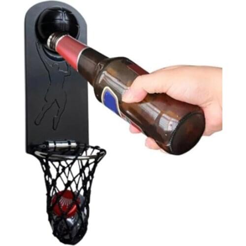 2021 New Beer Bottle Opener Fridge Magnet Sticker Beer Creative Basketball Hoop Shape