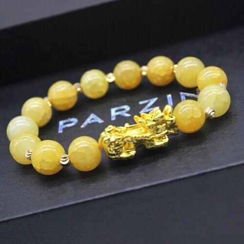 Chinese style Gold-plated color-preserving brave bracelet men and women lucky couple bracelet for women imitation beaded