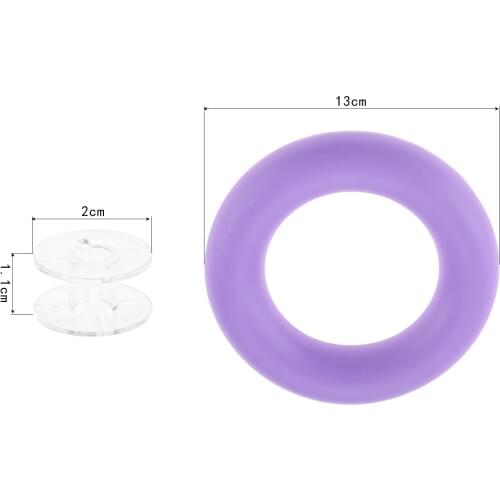 Rubber Bobbin Storage Ring + 20pcs Plastic Bobbins Sewing Spools Purple/Blue Sewing Machine Spools Gel Case Storage Box