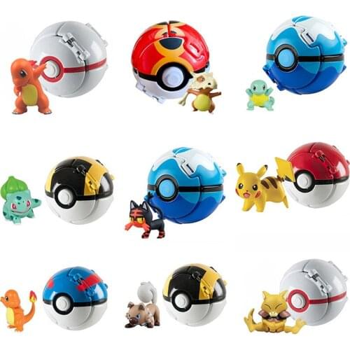 NEW 12 Style Pokemon Elf Ball Pikachu figure Pokeball Monster Variant Toy Action Figure model Educational child Toys gift