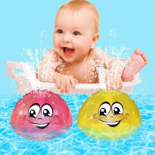 Funny Infant Bath Toys Baby Electric Induction Sprinkler Ball with Light Music Children Water Play Ball Bathing Toys Kids Gifts