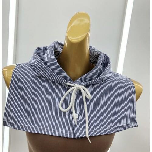 Women Neckwear Tie Embroidery Lace Flower Bead Hooded Neckline Fake Collar Detachable False Collar Removable Lapel Blouse Tops