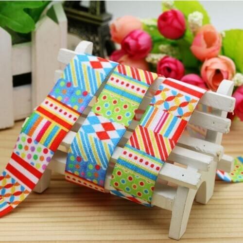 1'' Free shipping Fold Elastic FOE pattern printed headband headwear hairband diy decoration wholesale OEM 25mm P5396