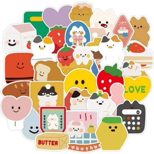 10/30/50PCS Cartoon Cute Bear Rabbit Diary Waterproof Graffiti Suitcase Skateboard Guitar Toy Decoration Sticker Wholesale