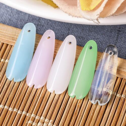 10pcs/lot 9x25mm Handcraft Lampwork Beads Crystal Colored Glass Flower Petals Charm Bead Handmade Necklace DIY Jewelry Making