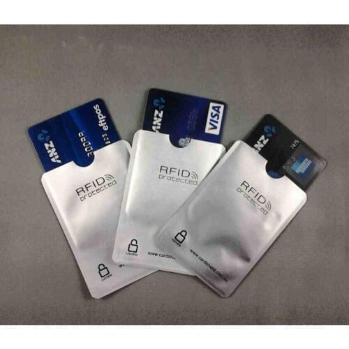 100 RFID blocker card sleeves protected ID card Aluminium credit card holders &1 pc passport sleeves