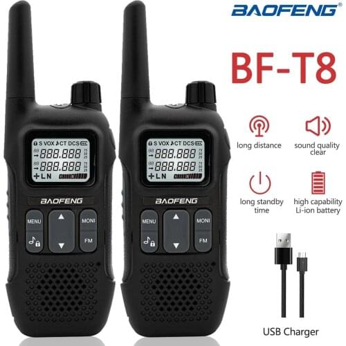 2PCS Baofeng BF-T8 FRS NOAA Ham Radio Rechargeable Walkie Talkies 22 CH With USB Charging Perfect for Hiking Walkie Talkie