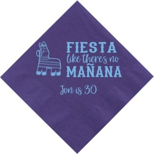 50pcs Fiesta Like there no Mañana Personalized Birthday Napkins - Custom 30th Birthday Napkins - Cinco De Mayo milestones birthd