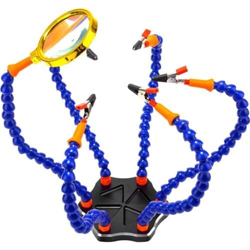 6 Flexible Arms Soldering Bench Vise Table Clamp 3rd Hand Soldering Station PCB Holder Welding Repair Soldeirng Iron Holder