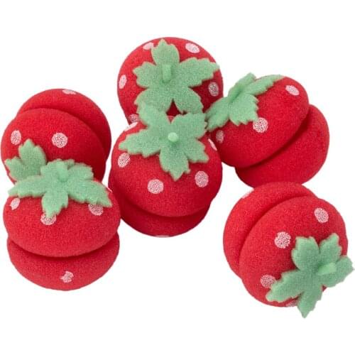 6pcs Porfessional Hair Curler Sponge Ball Straberry Balls Hair Rollers Curler Bun Round DIY Soft Foam Sponge