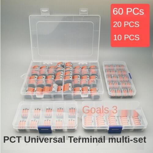 60pcs Electrical Wiring Terminals Cage Spring Universal Fast Terminal Household Connectors Block Plastic Cn(origin) 60PCT AC/DC