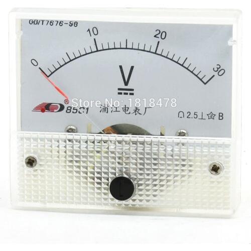85C1 Class 2.5 Accuracy DC 0-30V Analog Voltmeter Volt Meter White