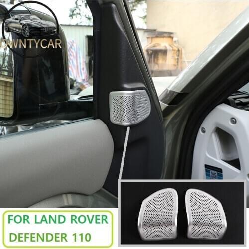 Aluminum Alloy Silver For Land Rover Defender 110 130 2020 Car Aluminum Alloy Audio Speaker Tweeters Cover Trim Car Accessories