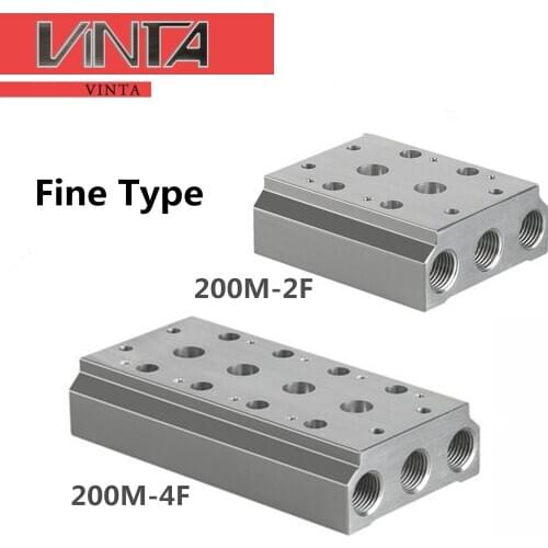 Free Shipping!CNC Bus Board 4V210-08 200M-4F Pneumatic Solenoid Valve Base Electron Magnetic Delivery Valve Manifold Fine Type