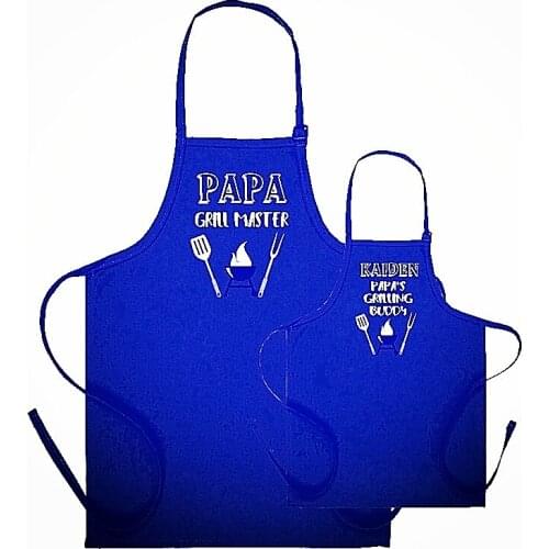 Dad and son matching aprons,Grandpa and grandson BBQ cooking apron, Personalized Fathers day gift,Grill master,grilling buddy