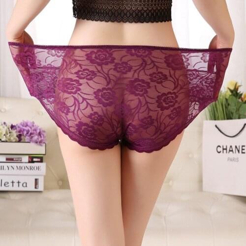New hip-lifting womens panties seamless high waist plus size panties women fat mm modal lace sexy red panties