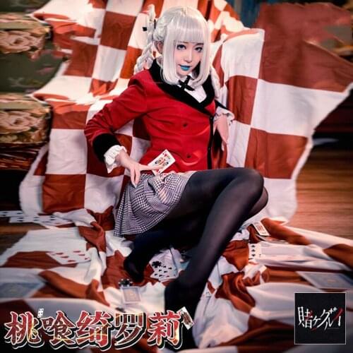Anime Kakegurui Cosplay Costume Jabami Yumeko Momobami Kirari Cosplay Costume Japanese School Uniform wig costume made