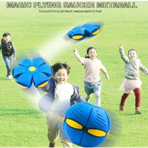 Flying UFO Flat Throw Disc Ball Toy Kid Outdoor Garden Football Game Magic UFO Deformation Flying Ball Funny Training Toys