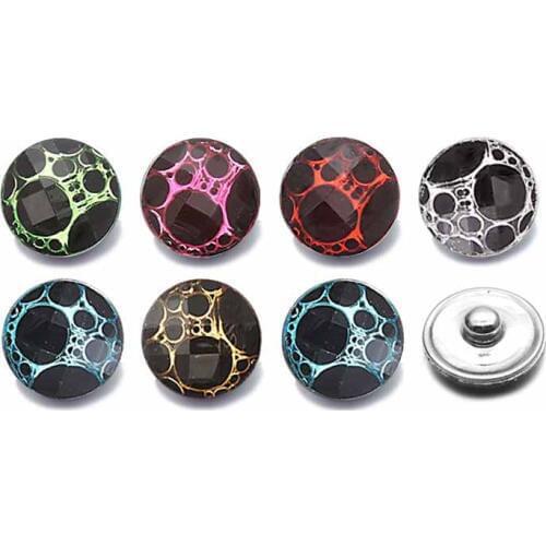 Hot Silicone 18mm Acrylic Resin Uneven Resin Snap Button 016 Fit Charm Interchangeable Bracelets Jewelry For Women Accessories