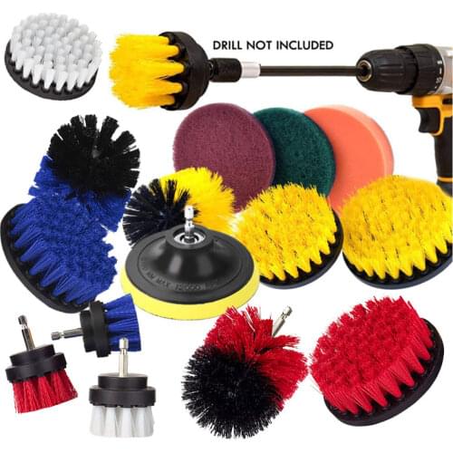 Multi-piece Electric Drill Cleaning Brush All Purpose Power Scrubber Carpet Bathroom Tile Shower Kitchen Auto Care Cleaning Tool